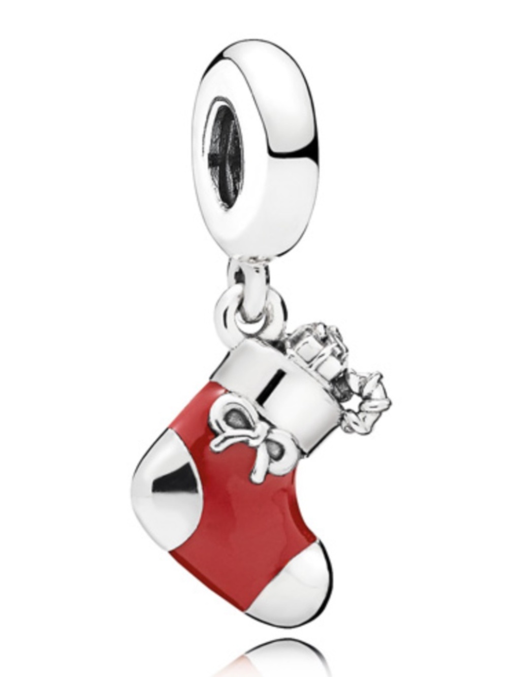 RARE Retired Pandora Charm Festive Stocking Dangle Charm Christmas
